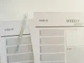 Planuję jedzenie na tydzień. Na planerze tygodniowym zaznaczam dni od poniedziałku do niedzieli.