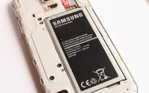Wnętrze telefonu Samsung z widoczną baterią. Pamiętaj o zasadach przewozu elektroniki w bagażu rejestrowanym.