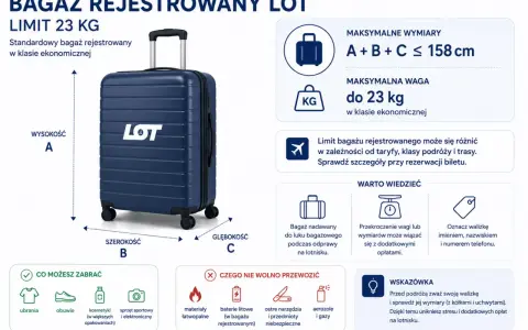 Informacja o limicie bagażu rejestrowanego LOT: 23 kg, wymiary do 158 cm. Czy można wziąć papierosy do samolotu? Sprawdź zasady przewozu.