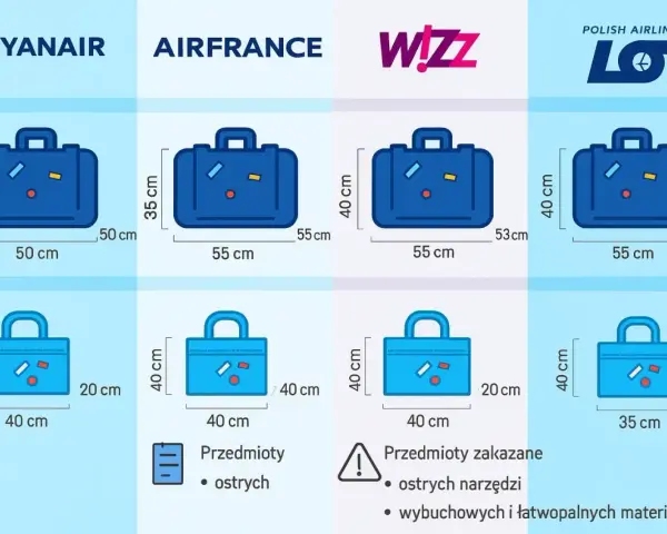 Wymiary bagażu podręcznego Air France: 55x35x20 cm. Sprawdź, co możesz zabrać na pokład.